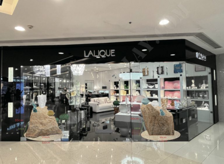 window display, store decoration, gold printing, silver printing, lenticular printing, advertising installation, creative solutions, retail brands, display stands, specialized printing