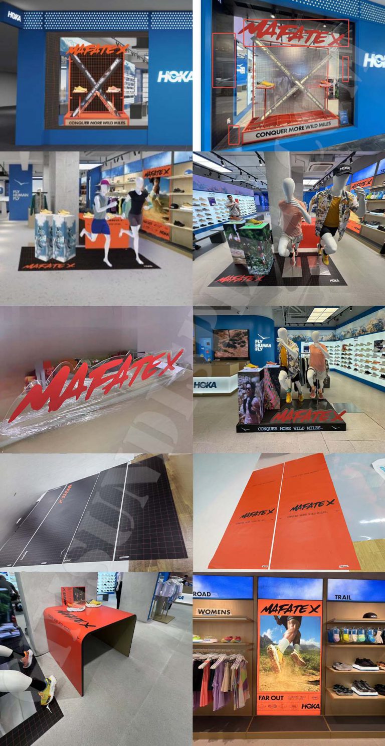 window display, store decoration, gold printing, silver printing, lenticular printing, advertising installation, creative solutions, retail brands, display stands, specialized printing