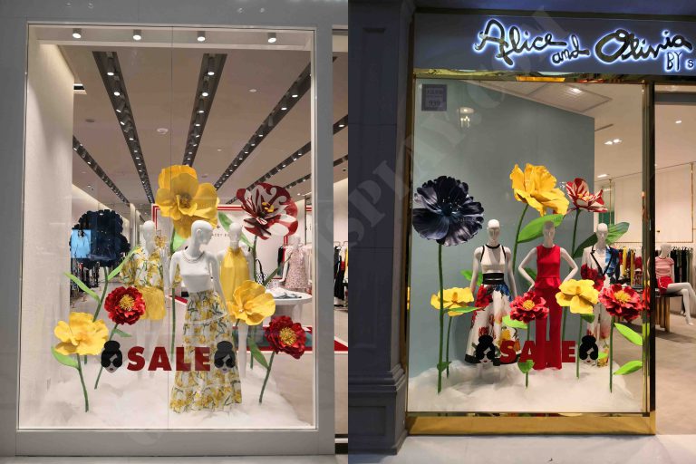 window display, store decoration, gold printing, silver printing, lenticular printing, advertising installation, creative solutions, retail brands, display stands, specialized printing