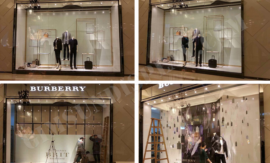 window display, store decoration, gold printing, silver printing, lenticular printing, advertising installation, creative solutions, retail brands, display stands, specialized printing
