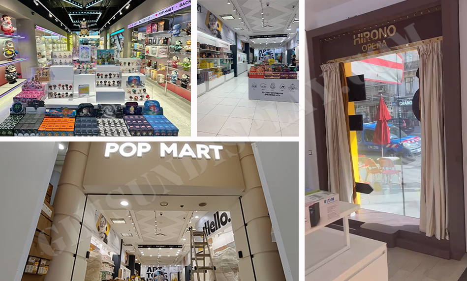 window display, store decoration, gold printing, silver printing, lenticular printing, advertising installation, creative solutions, retail brands, display stands, specialized printing
