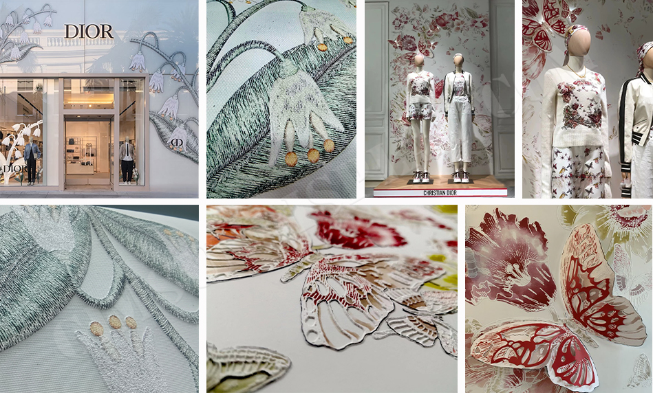 window display, store decoration, gold printing, silver printing, lenticular printing, advertising installation, creative solutions, retail brands, display stands, specialized printing